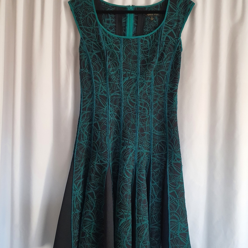 Tadashi Shoji Embroidered Pleated Fit & Flare Dress